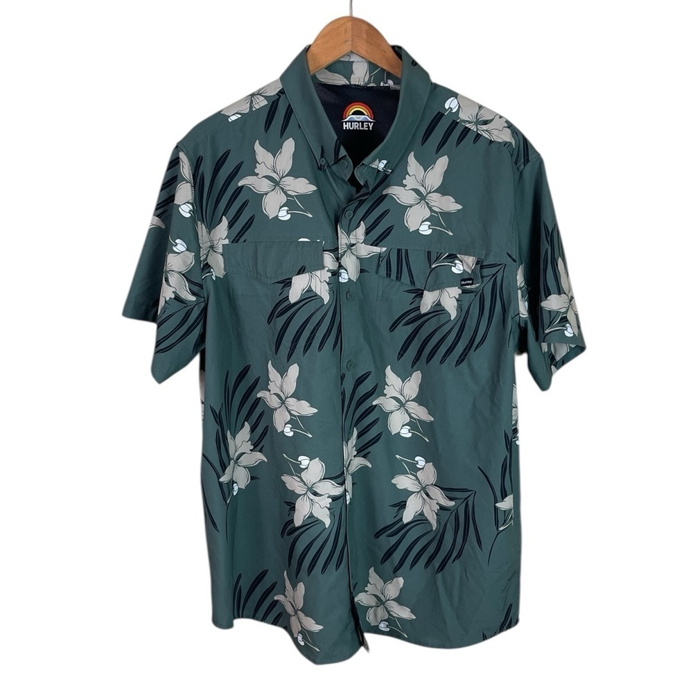 Bf408 Mens Hurley Surfing Brand Performance Beach Button Down Shirt Xl